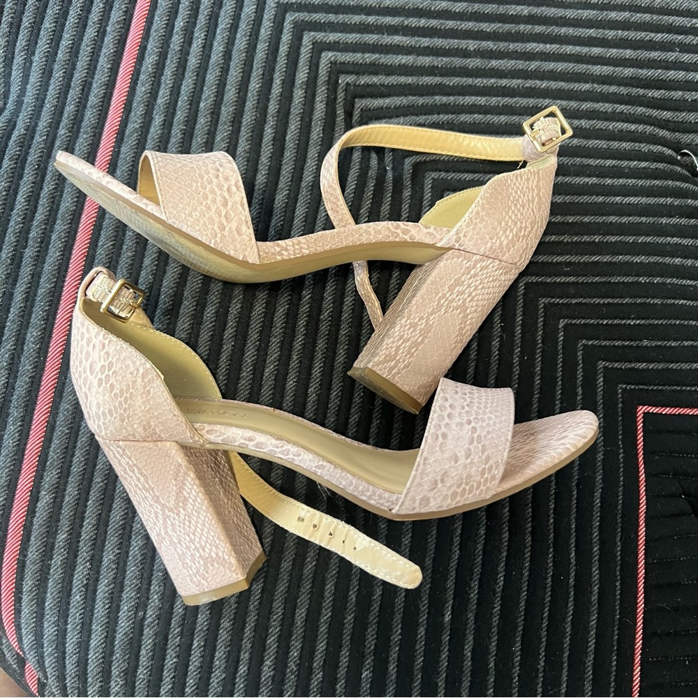 Pink Snake Heeled Sandals